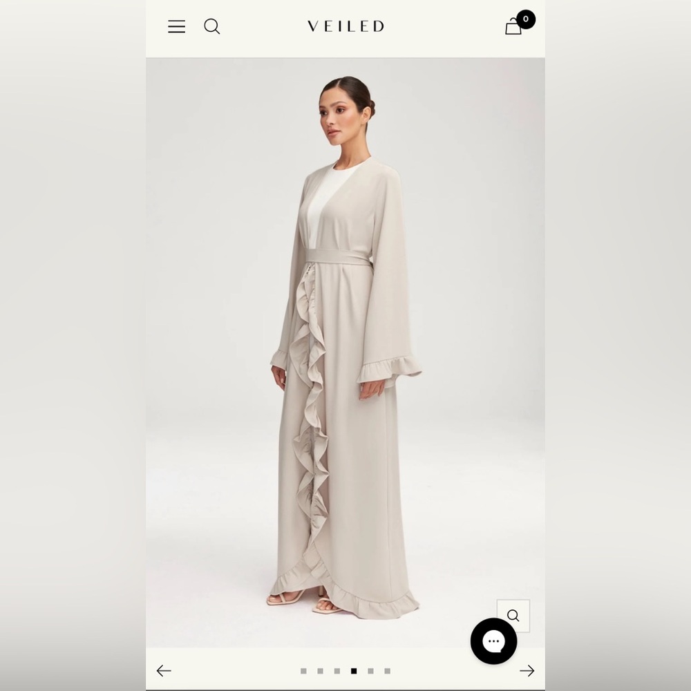 Veiled Collection- Mariam Ruffle Open Abaya - Picture 4 of 7